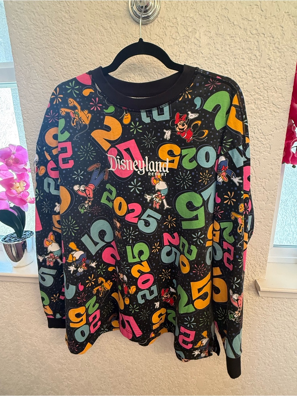 Disneyland Resort 2025 Multi-Colored Neon Print Spirited Jersey&Sweatshirt S-L